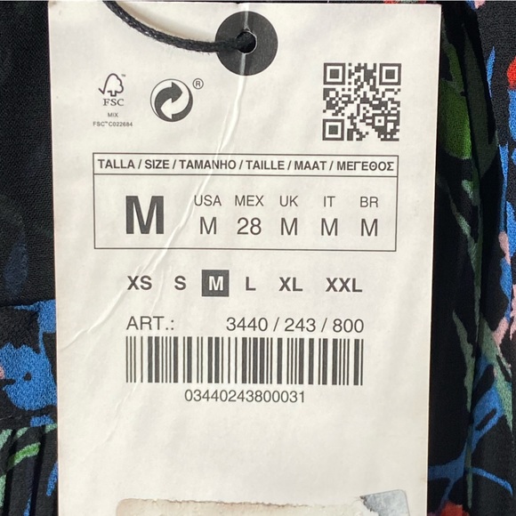 NWT Zara The Annie Dress Floral Pleated Dress Sz M - Picture 16 of 16